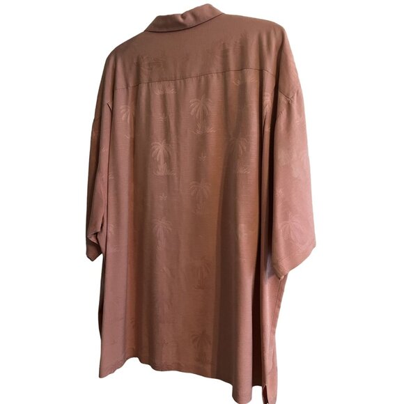 Tommy Bahama Palm Tree Embroidered Men's 100% Silk Hawaiian Shirt 2XL XXL - Picture 5 of 11